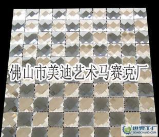 高檔KTV裝修首選 灰色+銀色13面磨邊鏡馬賽克建材解析